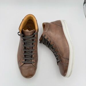 M. GEMI -men’s genuine brown leather Hi- top lace up Bosco sneakers shoes 10/ 43